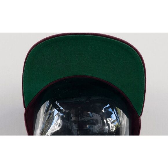 So Gnar Flat Brim Snapback Hat / Cap Maroon White - Picture 2 of 9